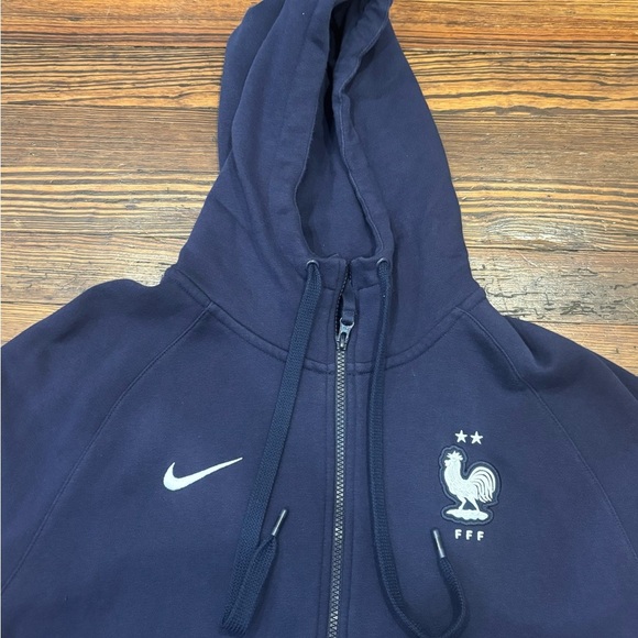 Nike France Football 2020 Soccer Rare Hooded Sweatshirt Embroidered Logo Sz  L - Picture 6 of 8